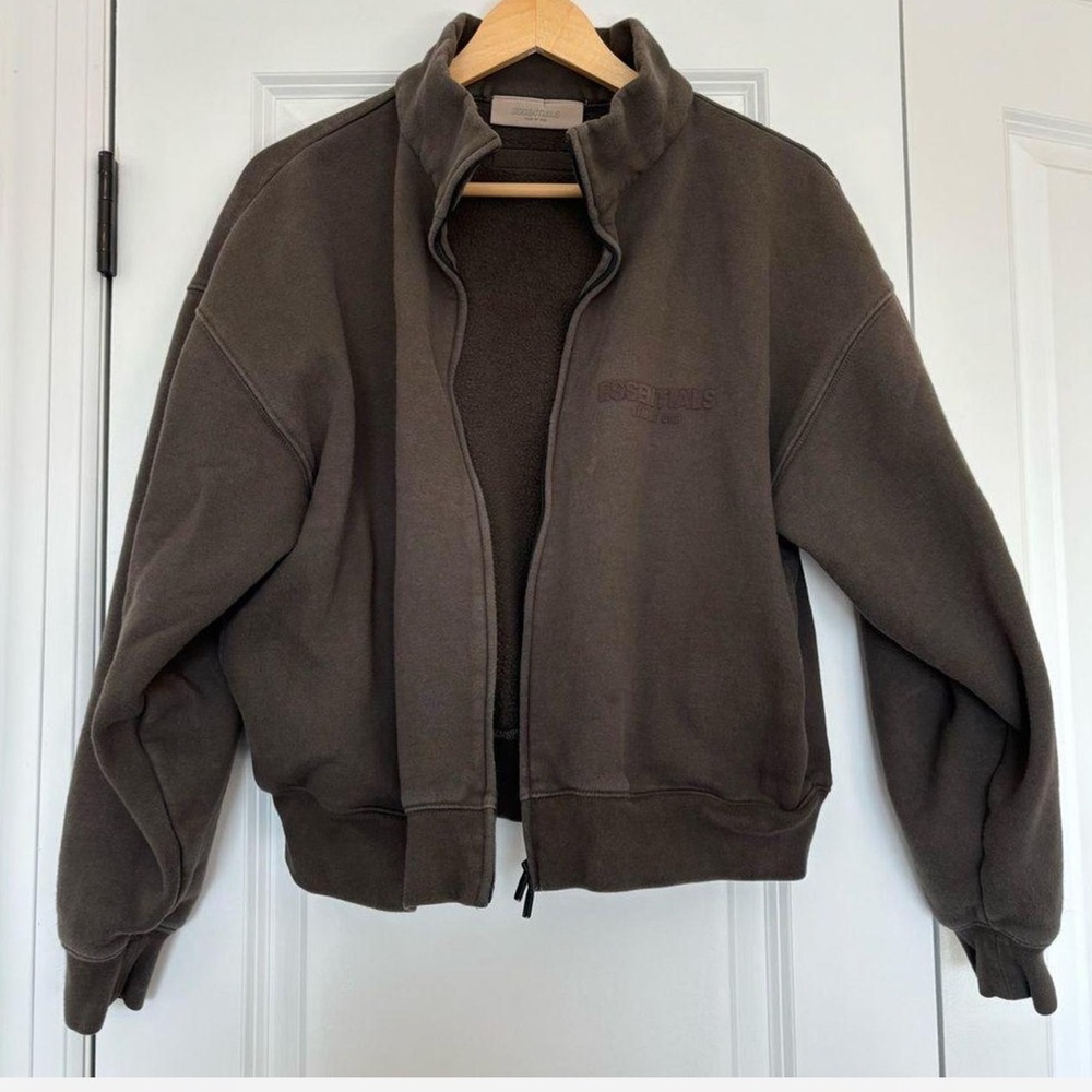 Essentials Brown Zip-Up Jacket